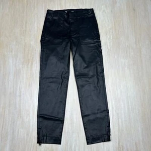 Kut from the Kloth Black Reese Ankle Straight Leg Faux Leather Ankle Zip Pants 2 - Picture 1 of 16
