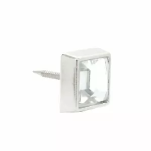 Clear Crystal Square 3/8" Tack Upholstery Nail Nickel 10 Pack NB0553-02 - Picture 1 of 3