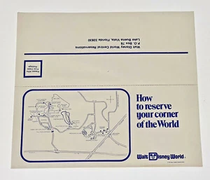 1977 Walt Disney World Reservation Card Mailer Florida FL 70s Tourism - Picture 1 of 5
