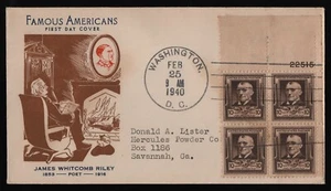 #868 10c James W Riley-Plt Blk, Fidelity-Sealed Flap H/C **ANY 5=FREE SHIPPING** - Picture 1 of 1