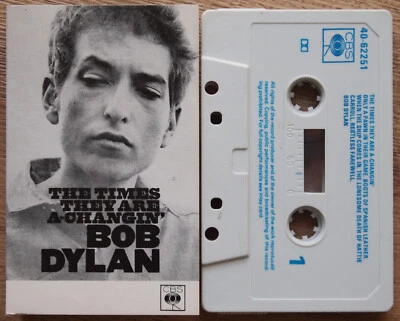 BOB DYLAN - THE TIMES THEY ARE A-CHANGING (CBS 4032021) 1980s UK CASSETTE BLUE - Image 1 of 3