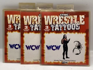 WCW NWO Sting Wrestle Tattoos 1998 Play Marketing Lot of 3 - Picture 1 of 3