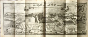 Wening: Schloß Wildenwarth (Chiemgau) Kupferstich (von 2 Platten) 1721 30x71,5 - Bild 1 von 6