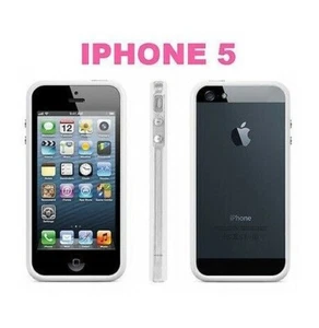 Stoßstange Hülle TPU Hochwertig Schaltfläche Metall Moxie IPHONE 5 5S 5SE Weiß - Bild 1 von 1