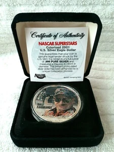 Dale Earnhardt 2001 U.S. Silver Eagle Dollar - Picture 1 of 4