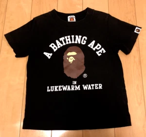 A BATHING APE BAPE Kids Short-Sleeved T-Shirt 110 Black Cotton - Picture 1 of 24