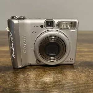Canon PowerShot A510 3.2MP Digital Camera Silver - Tested & Works - READ - Picture 1 of 9