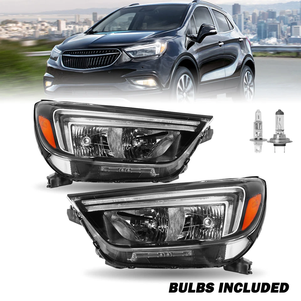 Faros halógenos LED DRL L+R para Buick Encore 2017-2022 con bombillas Foto 1 de 4