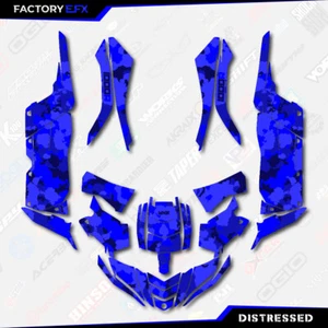 Blue Distressed Camo Graphics kit fits Yamaha YXZ 1000R 2015-2018 - Picture 1 of 2