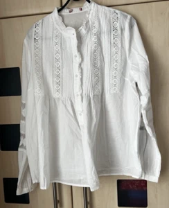 Camisa Popover Joe Browns Blanca Bordada Manga Larga Talla 14. En muy buena condición - Imagen 1 de 7