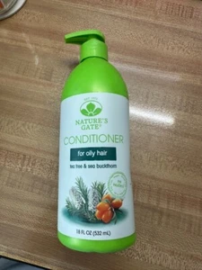 Natures Gate Herbal Conditioner Oily Hair 18 FL OZ Pump Tea Tree & Sea Buckthorn - Picture 1 of 3