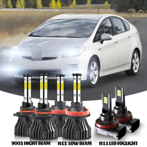 For Toyota Prius 2010-2015 6500K LED Headlight High Low + Fog Light Bulbs Combo - Picture 1 of 23