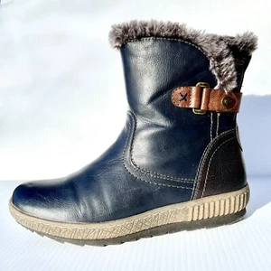 Spring Step Milagra Boots 40 Navy Blue/Black And Brown - Picture 1 of 8