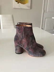 MAISON MARTIN MARGIELA FLORAL SUEDE BOOTS SIZE IT 36.5 US 6/6.5 MADE IN ITALY - Picture 1 of 8