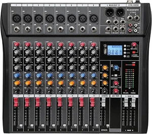 8 Channel Professional Audio Mixer Console Sound Board with 48V Phantom - Picture 1 of 8