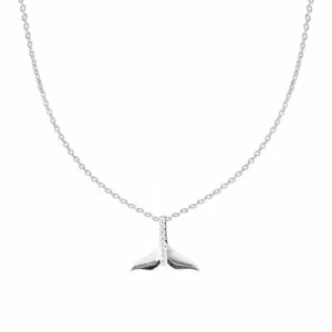 VS/F-G Diamant 14K Gold Walschwanz Anhänger Halskette - The Jewelz - Bild 1 von 1