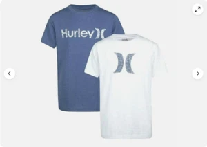 HURLEY Youth Boys 2-Pack Graphic Logo Tee / T- Shirts-J(Blue & White M 10/12)NWT - Picture 1 of 2