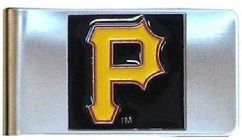 MLB Baseball PITTSBURGH PIRATES Money Cash Chrome Clip Secure Logo Team Wallet Cover