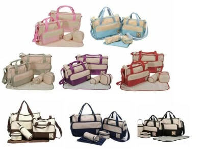 JUST4BABY 5 Stck. Multifunktion Baby Windel Wickeltasche Set Flaschenhalter Lebensmittelbeutel