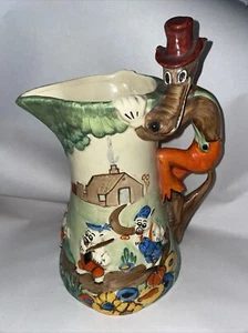 Art Deco Wadeheath Walt Disney Drei kleine Schweine großer böser Wolfskrug um 1930 Verluste - Bild 1 von 13