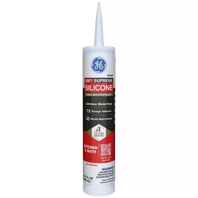 Прозрачный силиконовый герметик для кухни и ванной Supreme 10,1 унции - Изображение 1 из 4