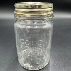 Vintage Good Housekeepers Glass Jar With Metal lid 5" - Picture 1 of 14