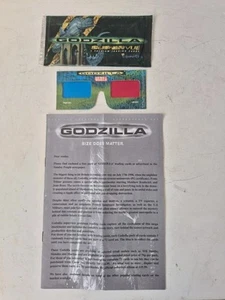 Godzilla 1998 Promotional Set 3D Glasses Sealed Trading Card Pack Supervue Flyer - Picture 1 of 5