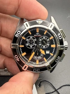 ROTARY Aquaspeed Men's Sports Chronograph Stainless Watch AGS90088-C-04 Runs F7 - Picture 1 of 20