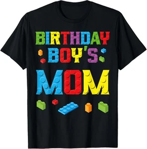 Master Builder Birthday Boy's Mom Building Bricks Blocks T-Shirt Hoodie - Picture 1 of 14