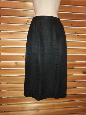 Black SILK Skirt Size 6P Papell Beauty Straight Slit - Image 1 of 4