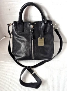 Kenneth Cole Black Leather Purse with Crossbody Strap Magnetic Closure - Picture 1 of 22