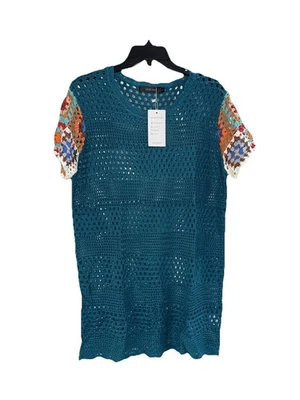 Granny Square Crochet Swim Cover Boho Vacation Resort Cruise Beachy Size S - Image 1 of 4