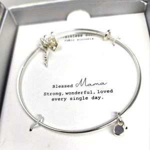 Mama Neu Mutter Armband Geschenkidee Silber verstellbar Zirkonia Mama Armband - Bild 1 von 8
