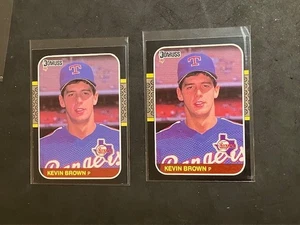 2 CARD LOT 1987 Donruss - Kevin Brown #627 (RC) ROOKIE NM OR BETTER - Picture 1 of 2