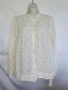 Tommy Hilfiger sz XL White Gold Star nwt women's button front semi sheer top - Picture 1 of 7