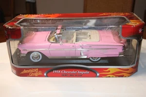 American Graffiti 1958 Chevrolet Impala Convertible Pink 1:18 Diecast Motor Max - Picture 1 of 22