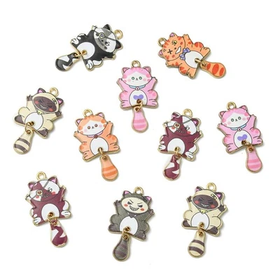 Colgante colgante colgante de esmalte de gato de aleación 35 piezas para pendientes collar joyería Foto 1 de 4