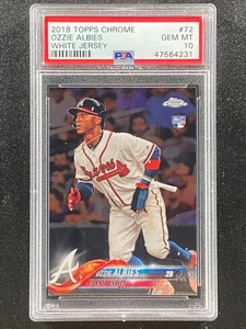 2018 Topps Chrome  White Jersey  #72  Ozzie Albies  RC  PSA 10  Atlanta Braves - Picture 1 of 1