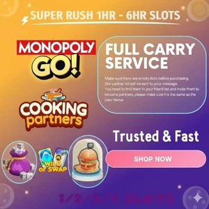 COOKING PARTNERS - MONOPOLY PARTNER EVENT ⚡️⚡️ SUPER RUSH  - FULL CARRY ⚡️⚡️Play - Picture 1 of 1