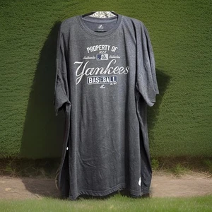Majestic MLB Authentic Collection New York Yankees Baseball T-Shirt Gray 5XLT - Picture 1 of 5