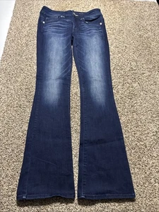 AE AMERICAN EAGLE KICK BOOT SUPER STRETCH WOMENS JEANS 8 LONG - Foto 1 di 4
