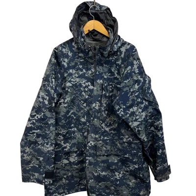 US Navy Digital Camo Gore Tex Working Parka Men's Large Long Uniform Jacket - Image 1 of 4