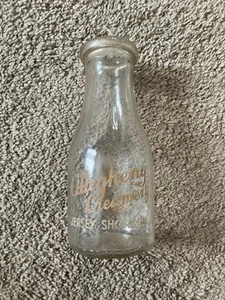 Vtg. Authentic Alleghany Creamery One Quart Glass Milk Bottle - GOOD! - Picture 1 of 4