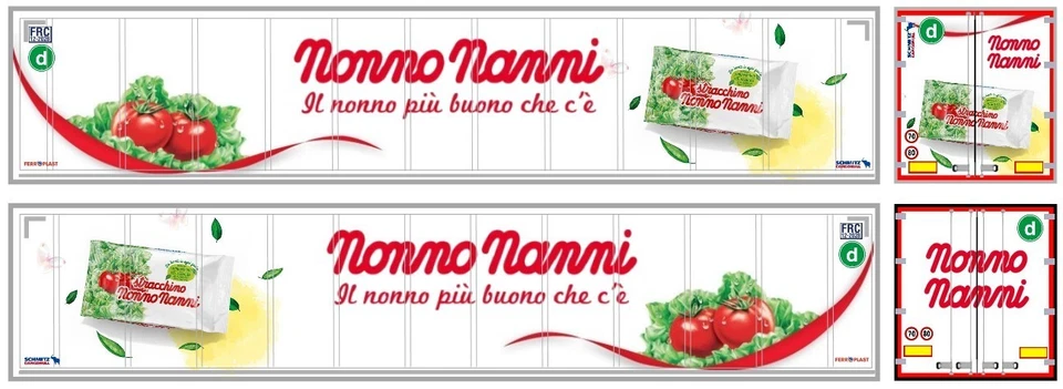 Nuova Grafica adesiva "NonnoNanni" doppio portellone frigo Herpa 1/87 - Immagine 1 di 1