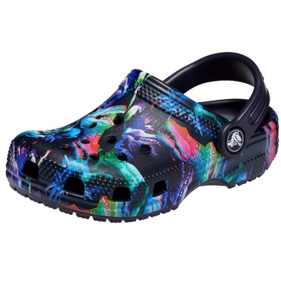 Zueco clásico Crocs - Gráfico de temporada azul marino profundo / Multi Dino 208303-4LF niño pequeño Foto 1 de 4