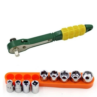 1 4 Inch Quick Ratchet Wrench With 10 Bits And Socket Set For Fixing Tasks - Image 1 of 4
