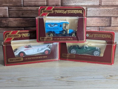 Matchbox Models of Yesteryear 3 Cars Y-1 Jaguar Y-25 Renault Y-20 Mercedes Benz - Image 1 of 4