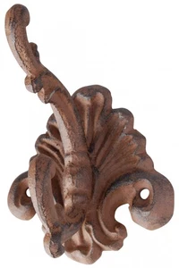 Hierro Fundido Remolque Con Gancho Doble Antiguo Braun Rústico Stabil Decorativo - Imagen 1 de 4