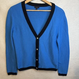 Cárdigan Suéter Talbots Para Mujer M Azul Mezcla de Algodón Abotonado Clásico Lujo - Imagen 1 de 7