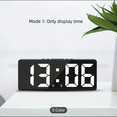 Modern USB LED Color Digital Alarm Clock With Time,  Date. Temperature ( WHITE ) - Image 1 of 4